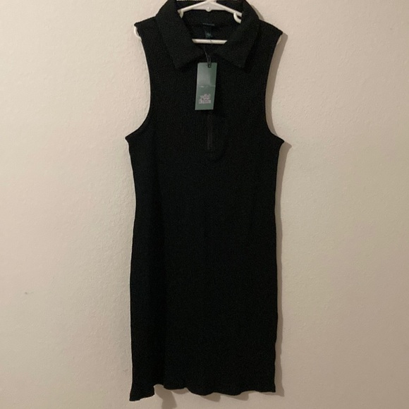 Wild fable Large black sleeveless dress. Collar with zipper 94% cotton 6%spandex - Picture 1 of 9